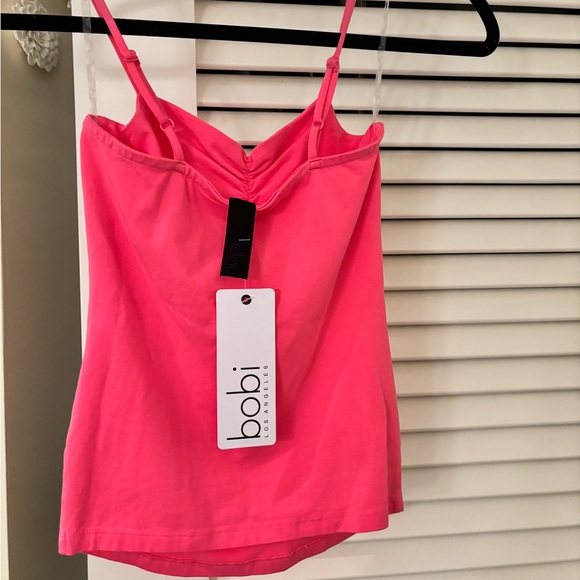 bobi Tops - Bobi NWT Tropical Pink Ruched Tank Camisole